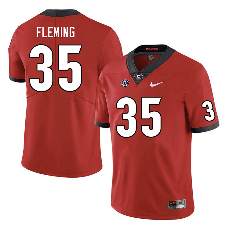 Georgia Bulldogs Men's Jacob Fleming #35 Red 2022 Stitched College UGA Football Jersey 23BD012JE